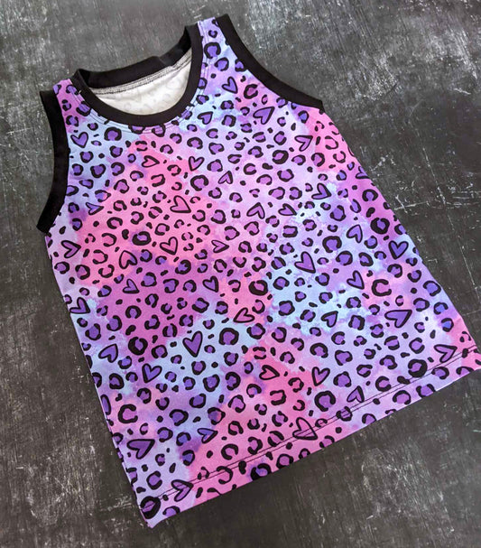 Premade 4-5yrs Pink/Purple Leopard Print Vest