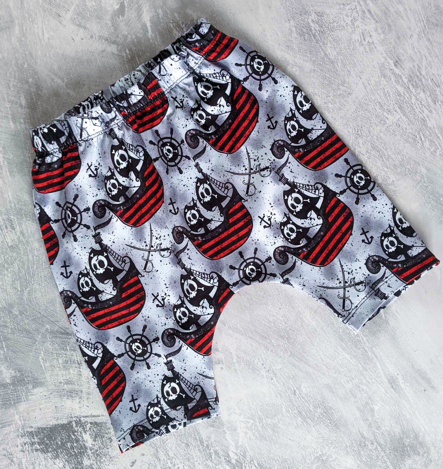 Premade 5-6yrs - Pirate Ships Harem Shorts