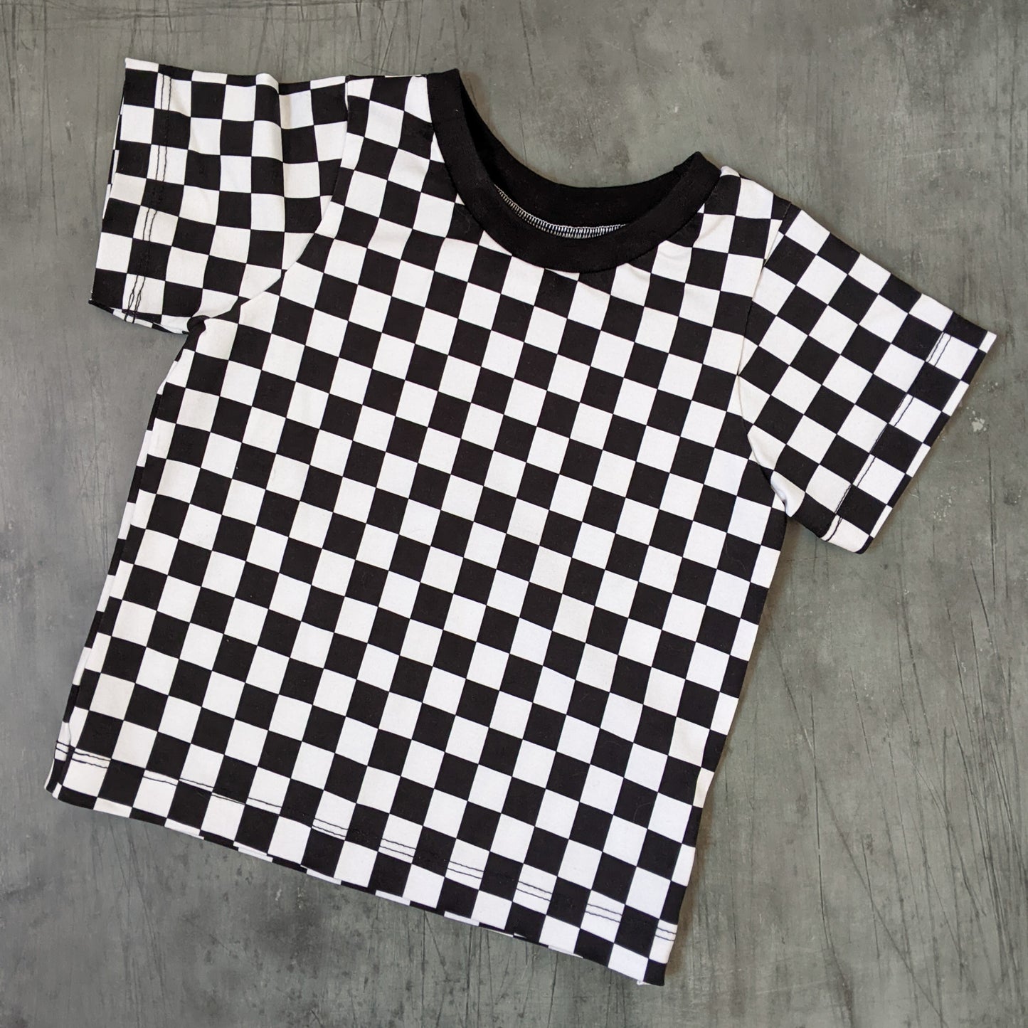 Premade 12-18m - Mono Check Short Sleeved T-shirt